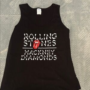 Black Rolling Stones Tank Top